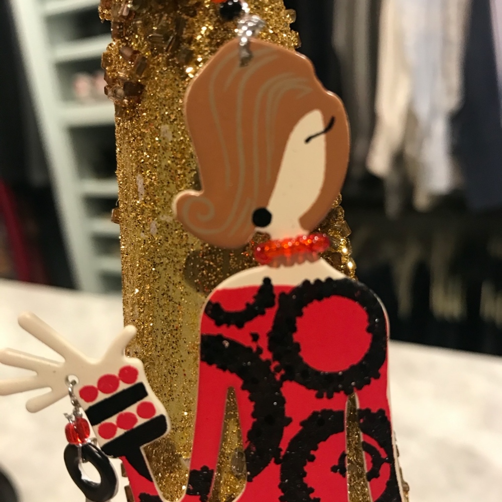 🎁 Glitzy Girl ornament, Santa hat & stocking - Picture 4 of 7